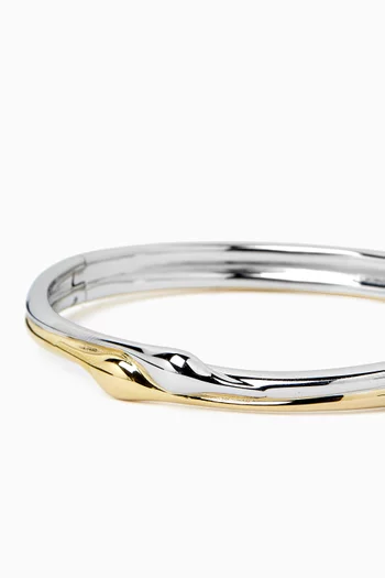 Egret Two-tone Bangle in 14kt Gold-plated Steel