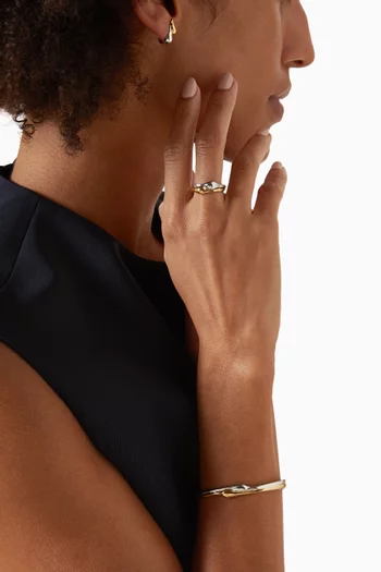 Egret Two-tone Bangle in 14kt Gold-plated Steel