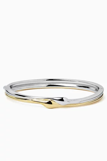 Egret Two-tone Bangle in 14kt Gold-plated Steel
