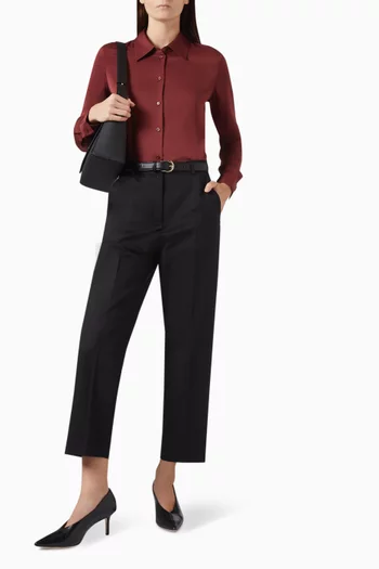Cropped Pants in Stretch-cotton