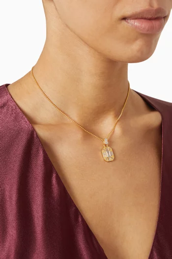 CZ Necklace in 24kt Gold-plated Silver