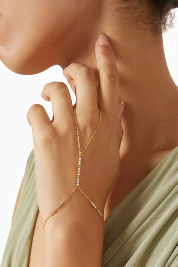 Hand Chain Bracelet in 24kt Gold-plated Silver