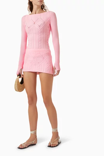 Cali Cloud Cable-knit Skort