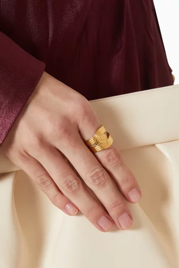 Weave Open Ring in 24kt Gold-plated Copper