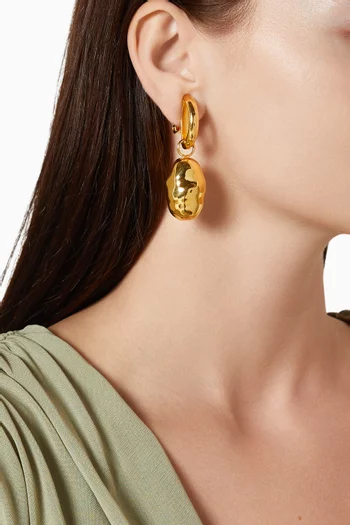 B.O Mini Shiba Drop Earrings in 24kt Gold-plated Copper