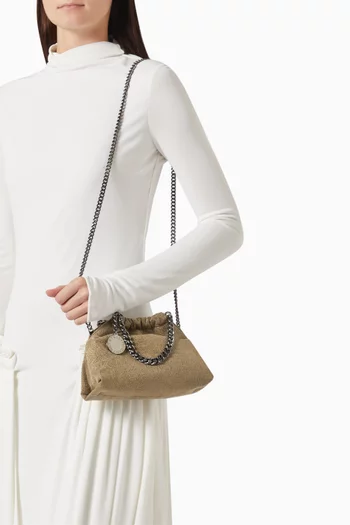 Mini Falabella Drawstring Bucket Bag in Eco Dotted Chamois
