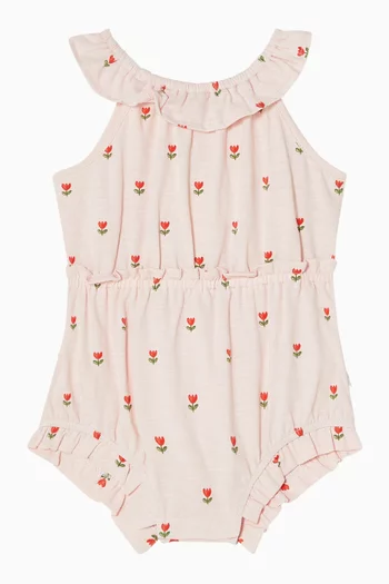 Sundae Organic Frill Romper in Cotton