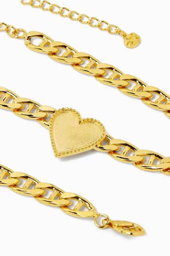 Juliet Heart Choker in 24kt Gold-plated Brass