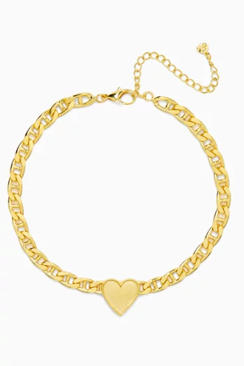 Juliet Heart Choker in 24kt Gold-plated Brass