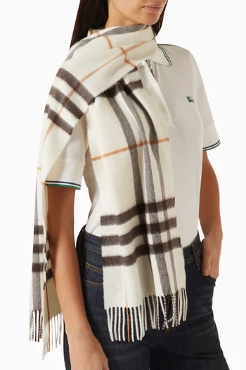 Check Scarf in Cashmere