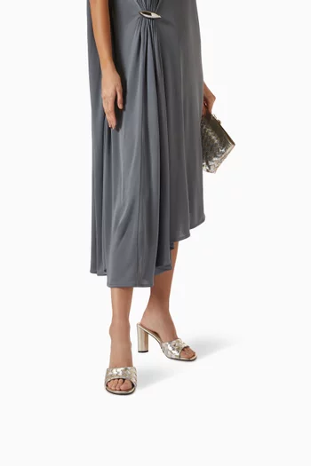 Livia Mule 90 Sandals in Intrecciato Leather