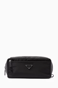 Buy Prada Black Black Nylon Wash Bag For Men Online Ounass Oman