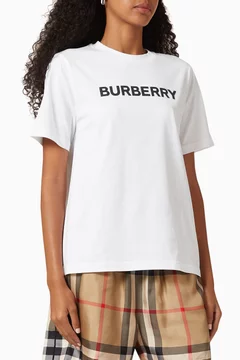 Buy Burberry White Margot T-shirt in Cotton Jersey For Women