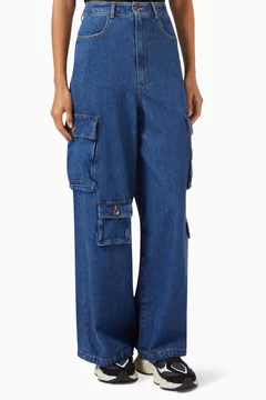 【タグ付き新品】The Frankie Shop HAILEY CARGO The Frankie Shop + Hailey High-Rise Denim Cargo Pants