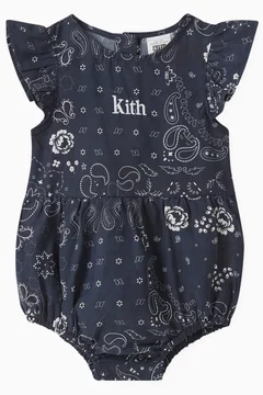Buy Kith Blue Baby Paisley Bodysuit in Cotton For Baby Girls