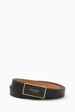 Kate Spade Enamel Plaque Buckle Leather Belt Buy Kate Spade New York Black Enamel Plaque Buckle Belt in  main image 3