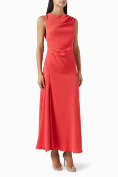 chinese dress ladies Renesmee Satin Summer Print Maxi Dress - US 16 main image 1