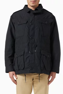 Buy Polo Ralph Lauren Black British Combat Field Jacket in Cotton