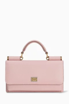 Buy Dolce & Gabbana Burgundy Mini Wallet on Chain in Leather For