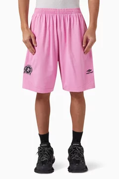 パンツ 20ss BALENCIAGA FOOTBALL SHORTS Balenciaga Soccer Shorts in Black | FWRD