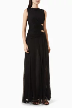 chinese dress ladies Claude Cut Out Side Split Maxi Dress | Black | Dresses