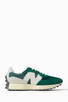 Buy New Balance Green 327 Low-top Sneakers in Leather Suede For