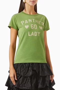 Tシャツ・カットソー VALENTINO GARAVANI T-SHIRT IN COTONE STAMPA PANTHER LADY Valentino garavani Valentino garavani 'panther lady' t-shirt