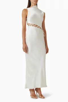 Buy Shona Joy Neutral Huxley Cowl Lace-up Dress For Women Online | Ounass  Oman