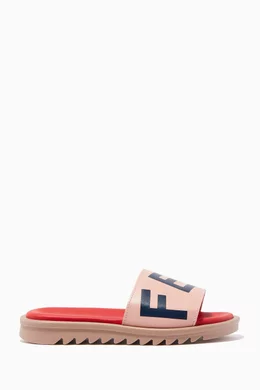 Pink fendi slides cheap