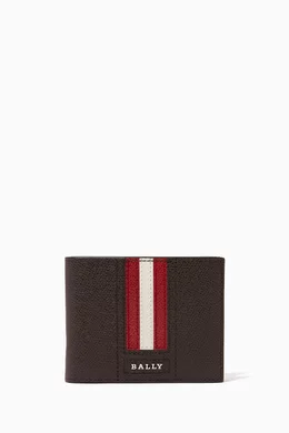 Bally brown discount leather wallet