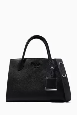 Medium saffiano leather online prada monochrome bag