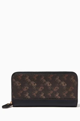 Coach Accordion Horse And Carriage Print Zip Wallet (Wallets and Small  Leather Goods,Wallets)
