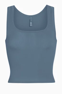 Womens Skims blue Cotton Ribbed Tank Top