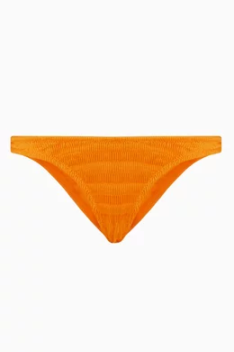 Buy Triangl Orange Mica Bikini Bottoms in Textured Nylon for Women