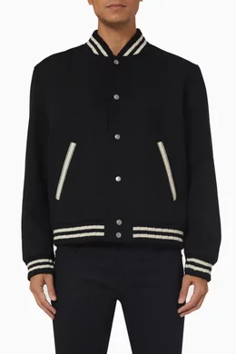 SAINT LAURENT: Teddy recycled wool jacket - White