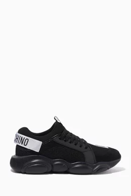 Moschino teddy leather discount and mesh sneakers