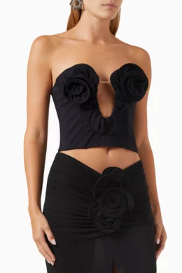 Bustier Top in Stretch Viscose - Black