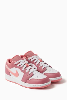 Pink leather jordans top