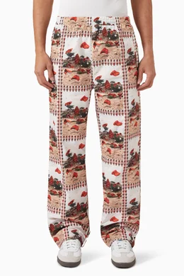 Patterned top track pants