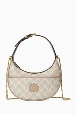 Buy Gucci Neutral Mini Half Moon Shaped Bag in GG Supreme Canvas