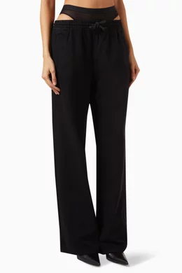 Buy Alexander Wang.t Black Mesh Undie Layered Track Pants in Denim