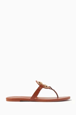 tory burch brown leather miller sandals