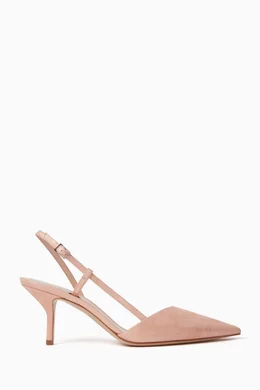 Buy Giorgio Armani Pink Slingback Pumps in Suede for Women in Oman