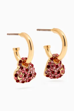 Coach pave huggie sale earrings
