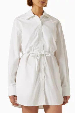 Buy Alexander Wang.t White Layered Shirt Dress in Cotton for Women