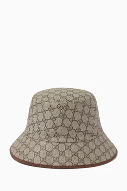 Buy Gucci Neutral Fedora Hat in GG Supreme Canvas for Women in