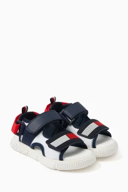 Buy Tommy Hilfiger Blue Sunny Velcro Sandals in Mesh Faux
