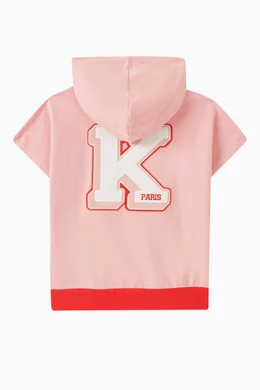 Buy KENZO KIDS Pink Tiger Short sleeved Hoodie in Cotton fleece