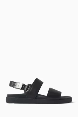 Buy Calvin Klein Black Sandals in Leather Online for Men Ounass Oman