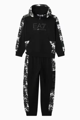 Buy Emporio Armani Black Camo Logo Sweatpants in Jersey Online for Boys Ounass Oman